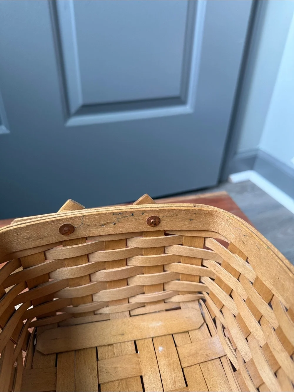 Longaberger Natural Yellow Wood Double-Handle Basket